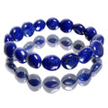 151 Cts/7" Natural Blue Lapis Lazuli Beaded Adjustable Stretch Handmade Bracelet