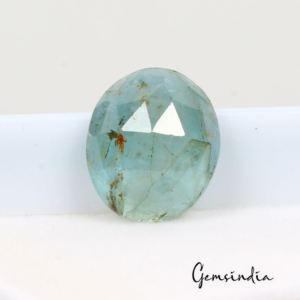 7.80Ct Natural Untreated Brazilian Blue Aquamarine Oval Checker Cut Gem For Ring