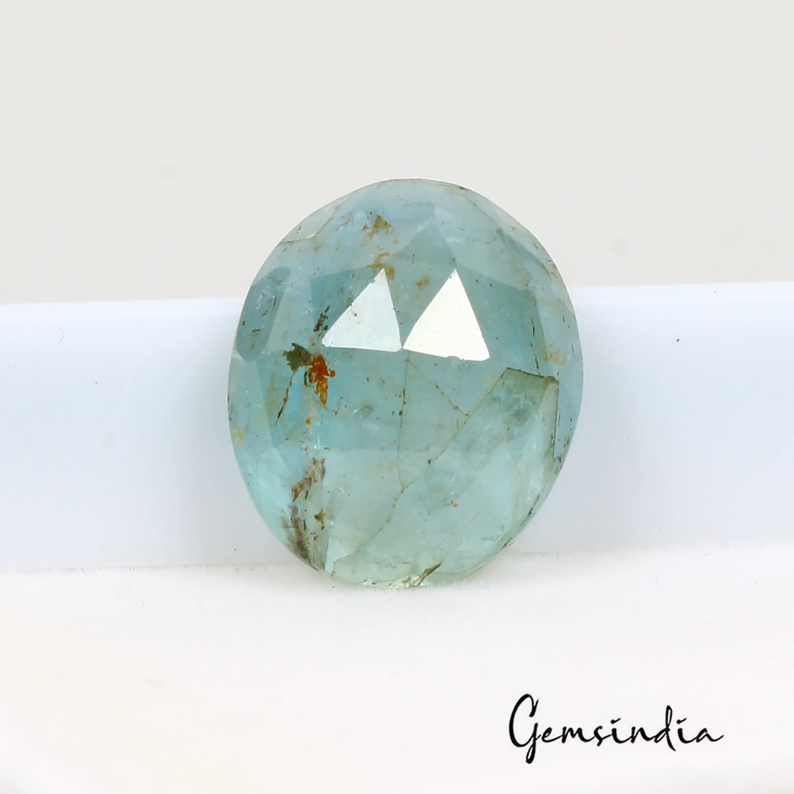7.80Ct Natural Untreated Brazilian Blue Aquamarine Oval Checker Cut Gem For Ring