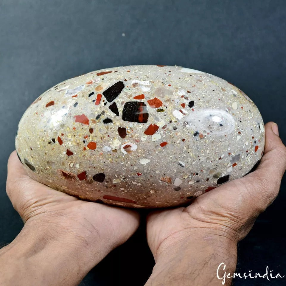 3.1 Kilo Natural Untreated MultI Color Jasper Huge Oval Egg Crystal Healing Gem