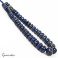560 Cts Natural Blue Lapis Lazuli Gem Round Cab Drill 10mm-17mm Bead Strand 15"