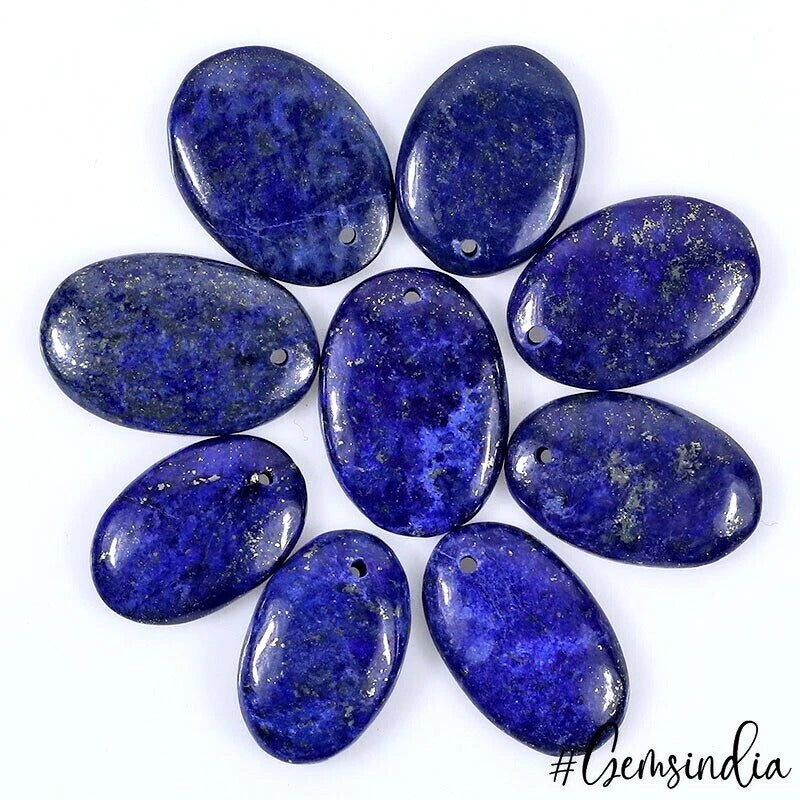 Lapis Lazuli Beaded Strand, Oval Cabochon, Color Enhanced — 32mm to 40mm, 430 Ct
