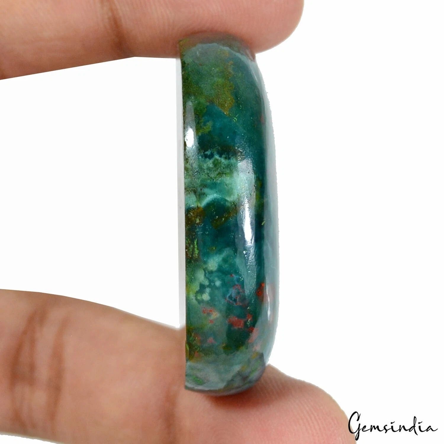 163.25 Ct Natural Untreated Green Red Bloodstone Jasper Oval Cab Gem For Pendant