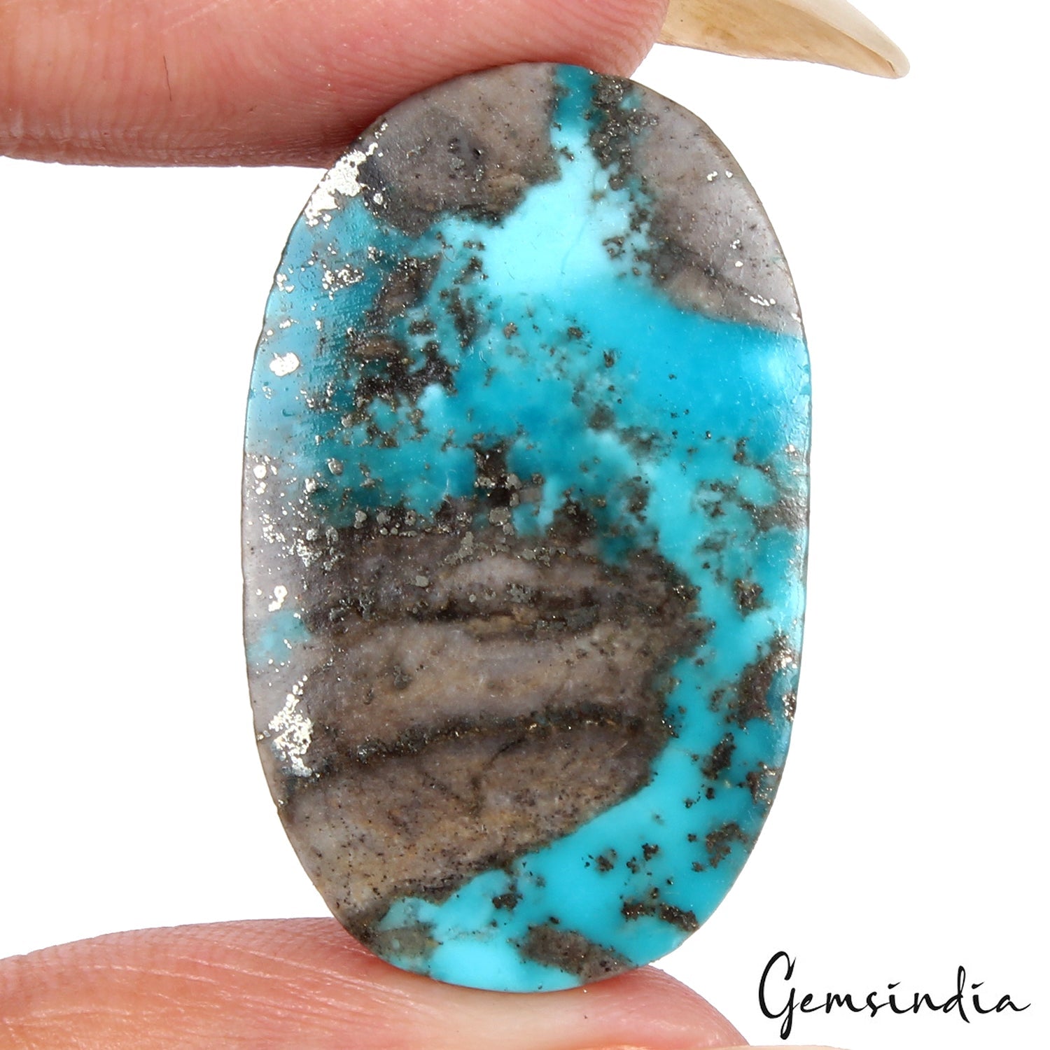 34.90 Ct igl&i Certified Persian Turquoise Top Quality Untreated Firoza Gemstone
