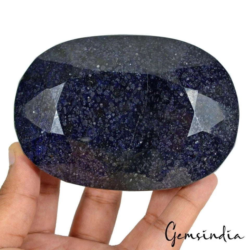 3730Ct Natural Blue Sapphire Oval Cut Loose Earth mined Huge Museum use Gemstone