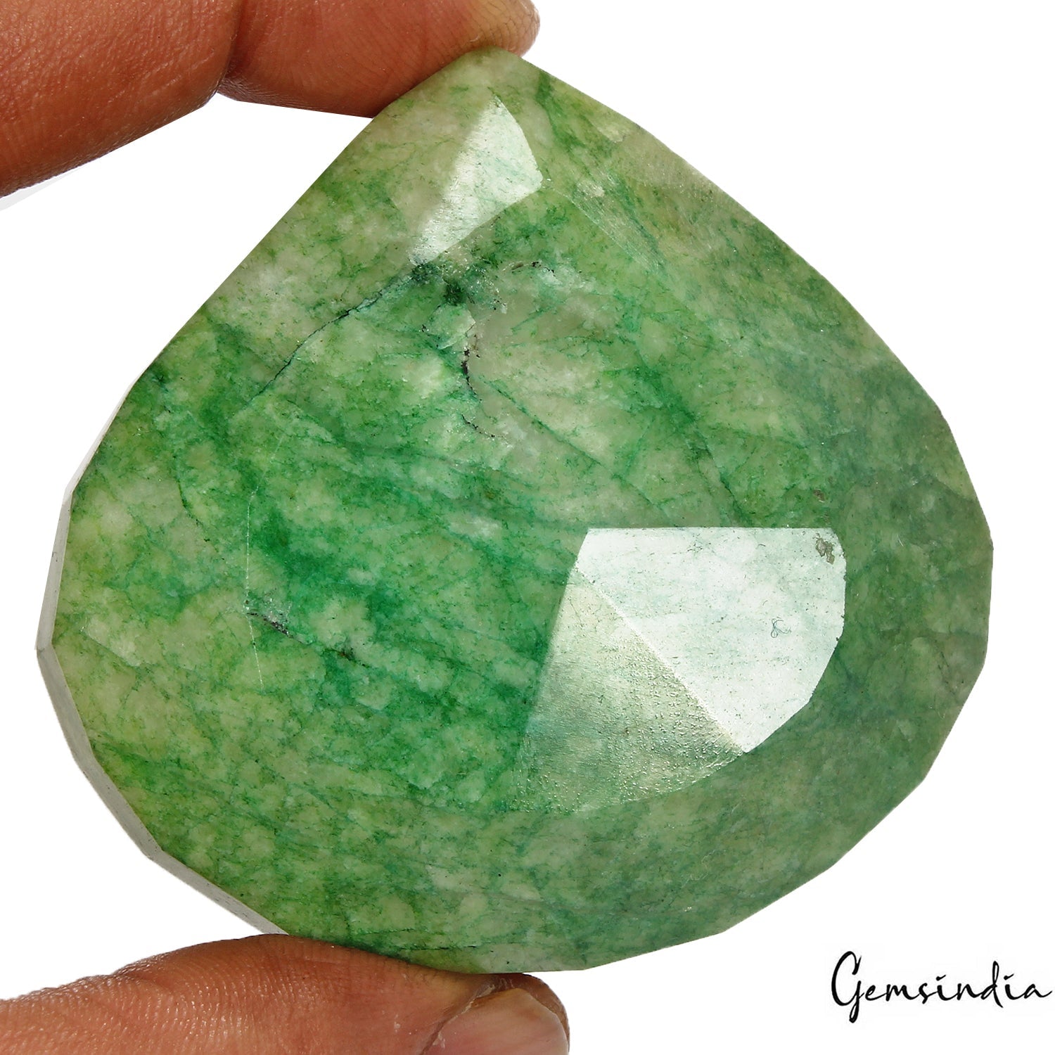 700 Ct Natural Brazilian Green Emerald Pear Faceted Cut Loose Huge Size Gemstone