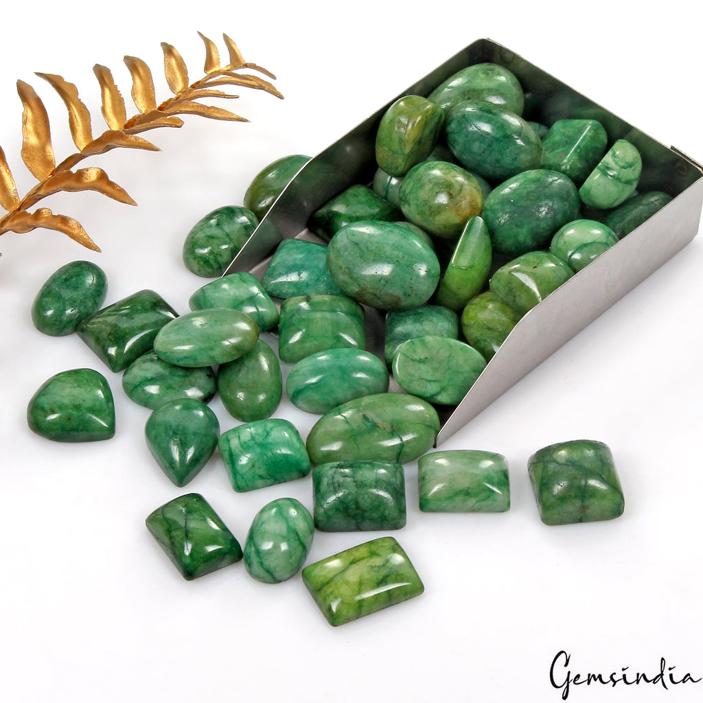 1500 Ct Natural Green Emerald Mix Cabochon Loose 17mm-31mm Gemstones Lot, Brazil