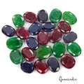 540 Ct Natural Ruby Emerald Sapphire Oval Cut Faceted Loose Certified Gems Lot