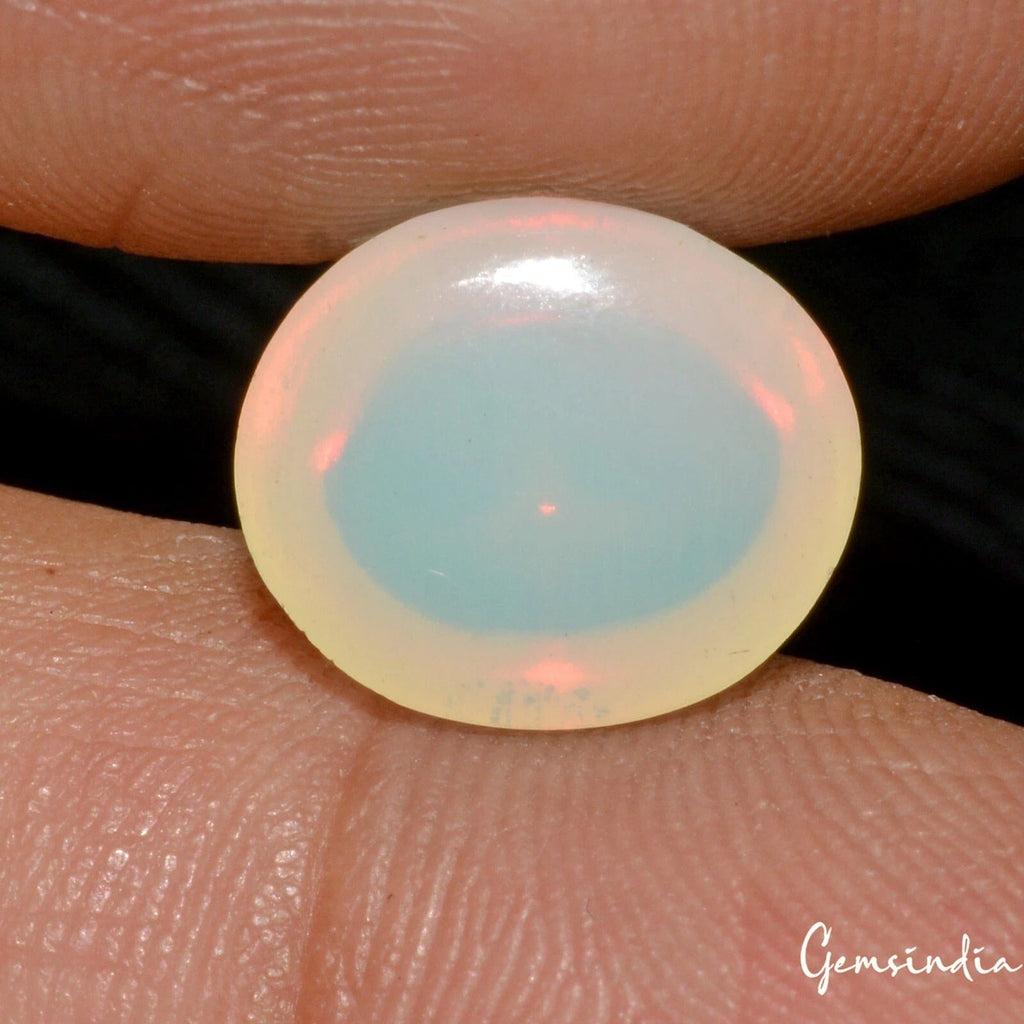 Natural White Fire Opal Australian Untreated 2.00 Ct Certified Loose Gemstone