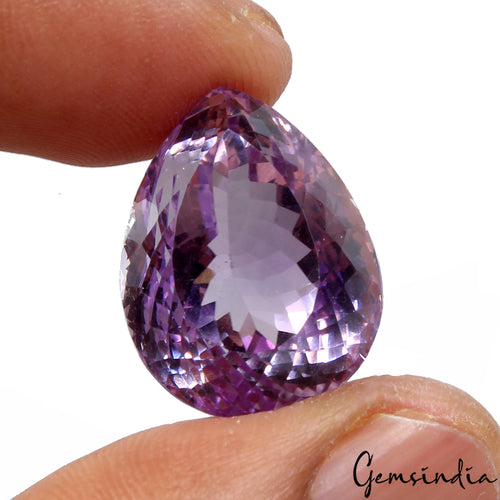 Amethyst Loose Gemstone, Pear Cut, Untreated — 22x20x14 mm, 36.70 Ct, Brazil
