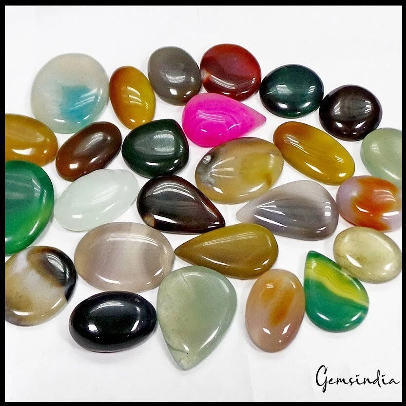 26 Pcs Natural Multi Color Onyx Loose Cabochon Wholesale Gemstones Lot~ 1730 Cts