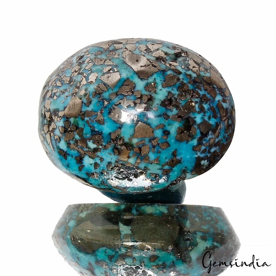 Persian Turquoise Neyshabur Oval Shape Cab Not Stabilized, %100 Natural~71.20 Ct