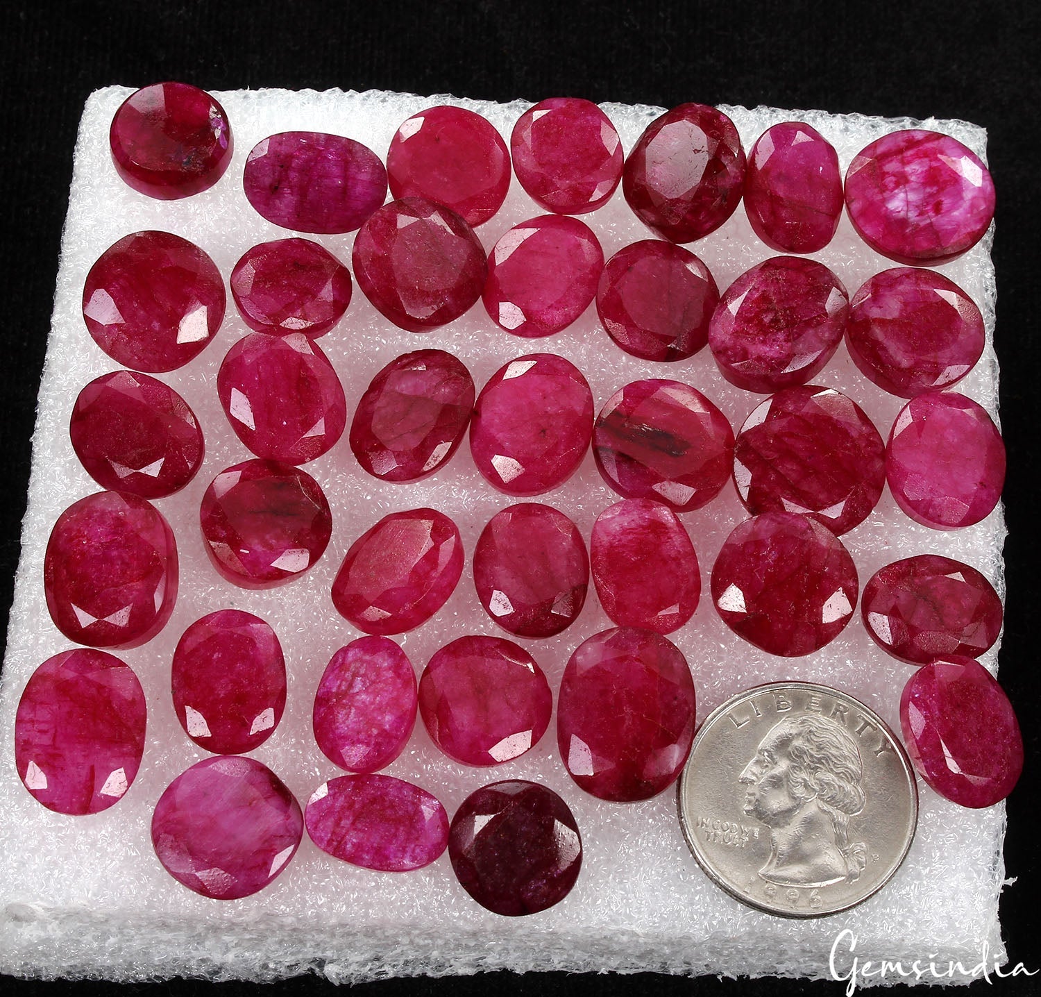 360 Ct/37 Pcs Natural Red USA Beryl Bixbite Oval Cut Loose Gems Lot For Jewelry