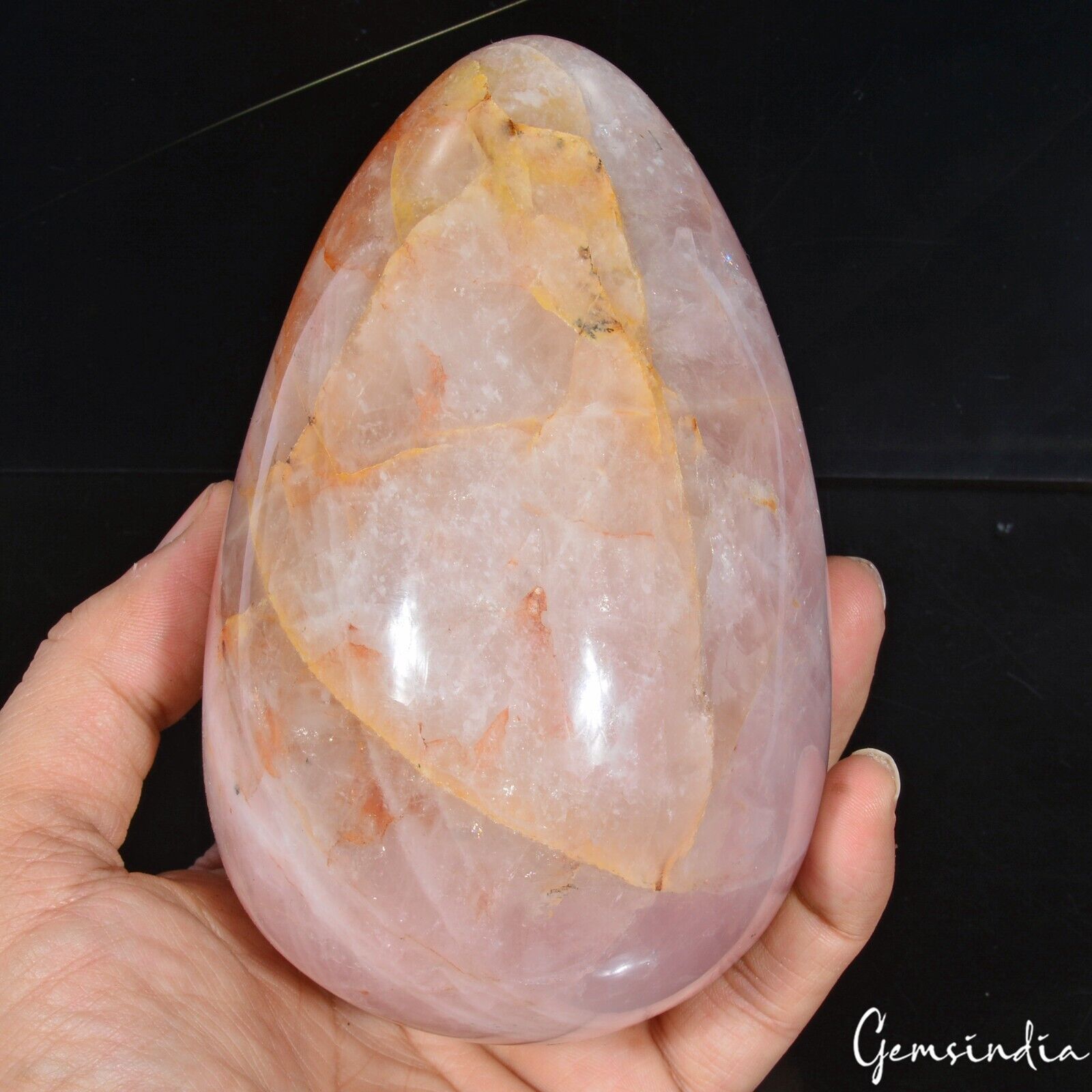 1350 Gram Rose Quartz Gemstone Crystal 5.3" Egg Home Decor Chakra Reiki Healing