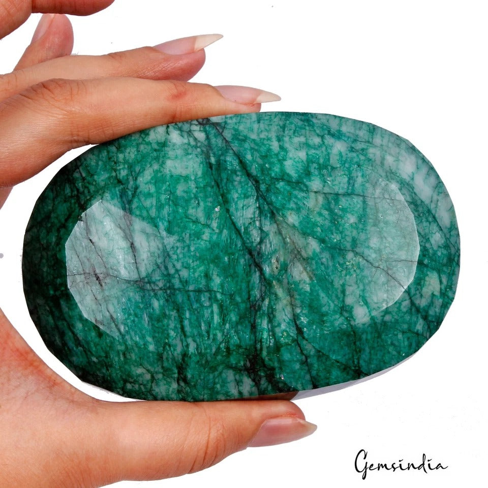 Brazilian Emerald Loose Gemstone, Color Enhanced, Green — 107 x 71 x 28 mm, 1940 Ct, Brazil