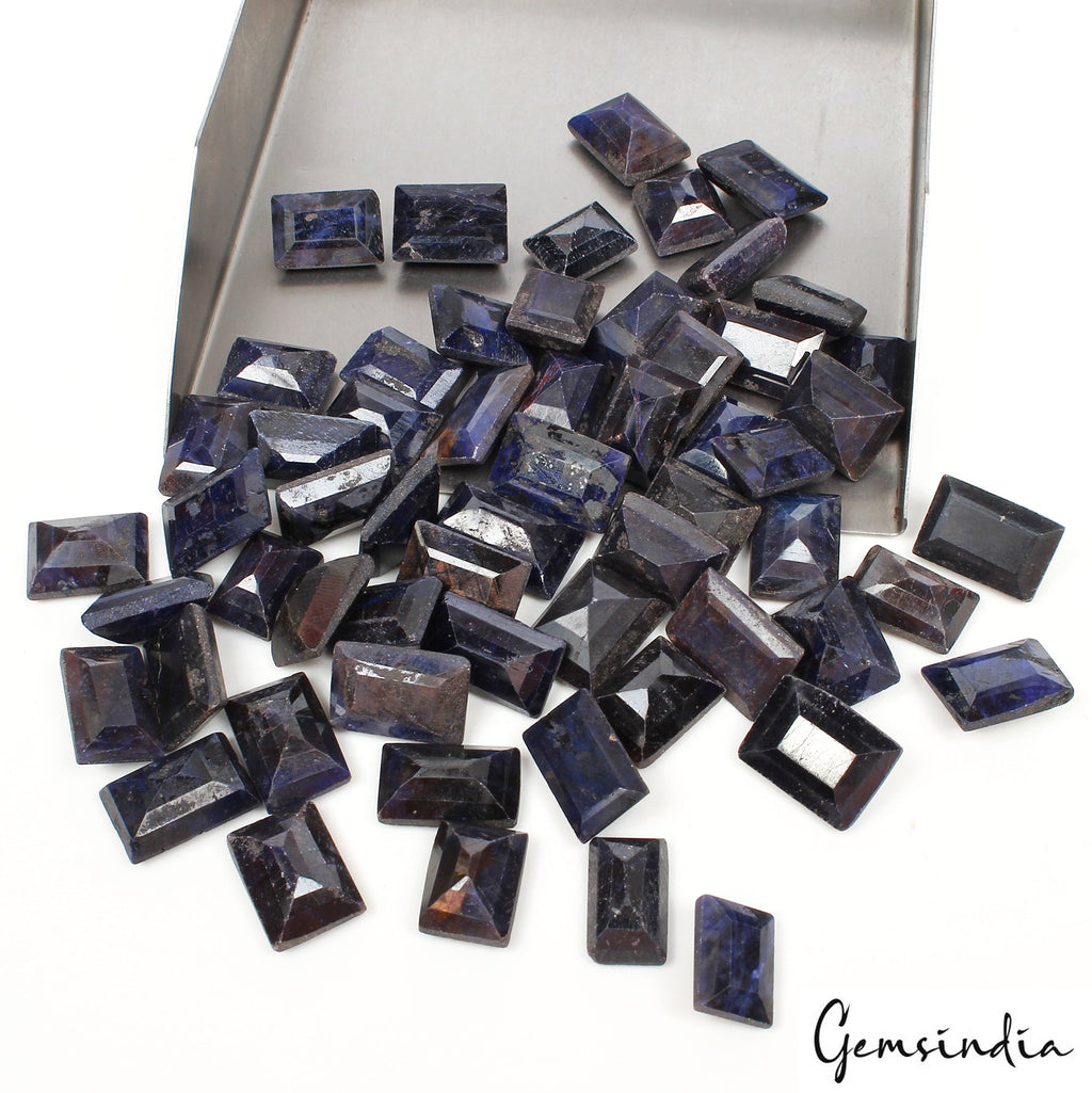 600 Ct/59 Pcs Natural Blue Sapphire Baguette Cut Loose Gemstones Lot For Jewelry