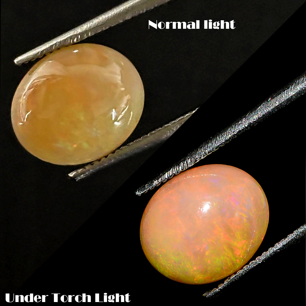 Opal Cabochon, Oval Cabochon, Untreated — 10x8x5mm, 2.20 Ct, Ethiopia