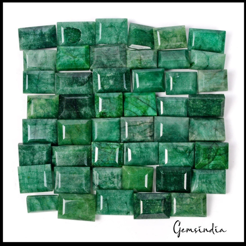 1600Ct Natural Brazilian Green Emerald Baguette Cut 18mm-25mm Loose Jewelry Gems