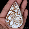 245.00 Ct Natural Untreated White Buffalo Turquoise Pear Cab Pendant Size Gems