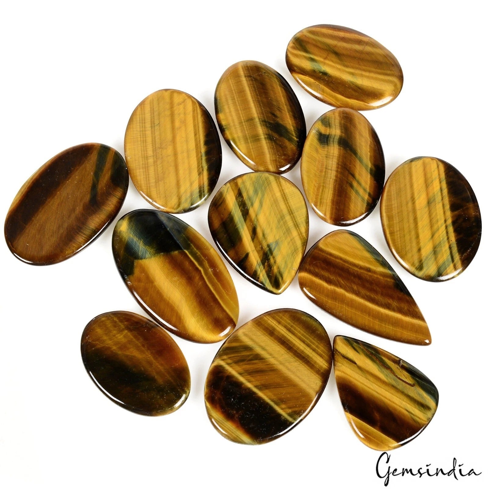 Bulk Lot Natural Pietersite Blue Fire Tiger Eye Oval Pear Cab Gemstones~470 Cts