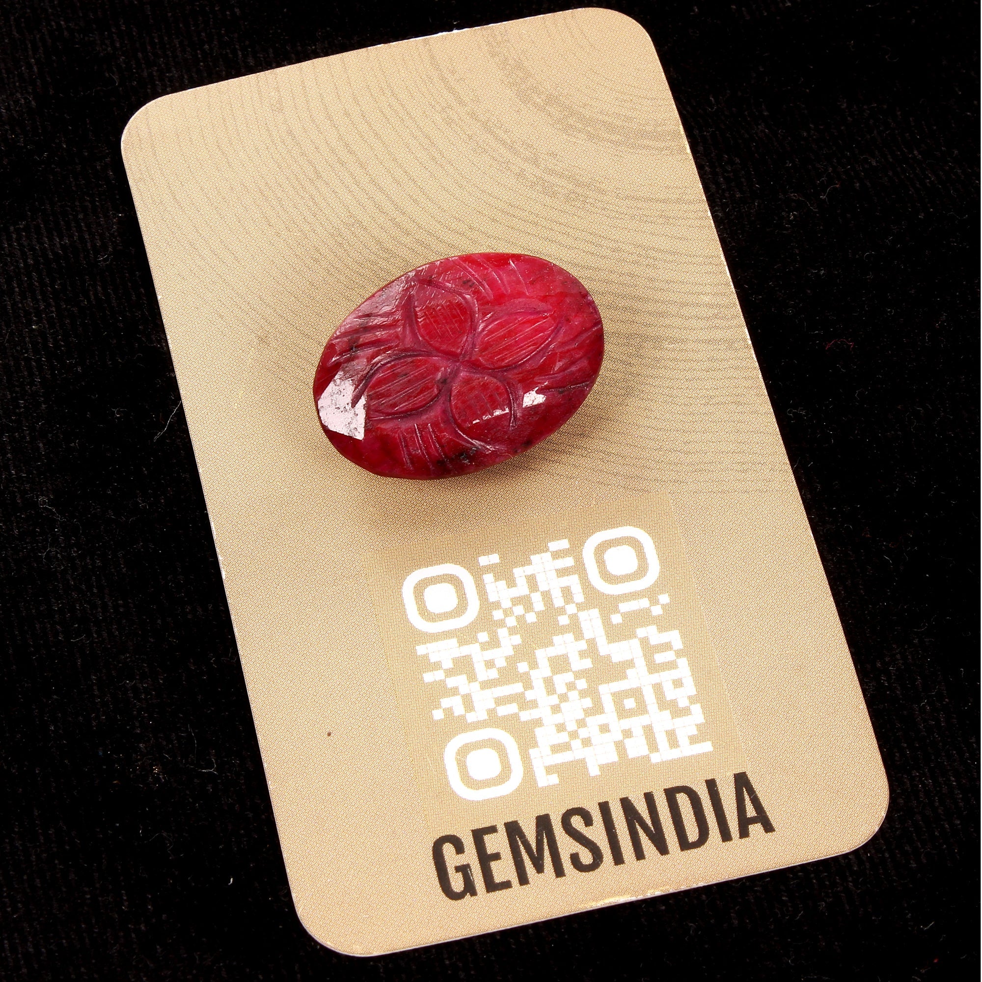 Certified 54.60 Ct Natural Red Ruby Floral Carved Oval Cut Pendant Size Gemstone