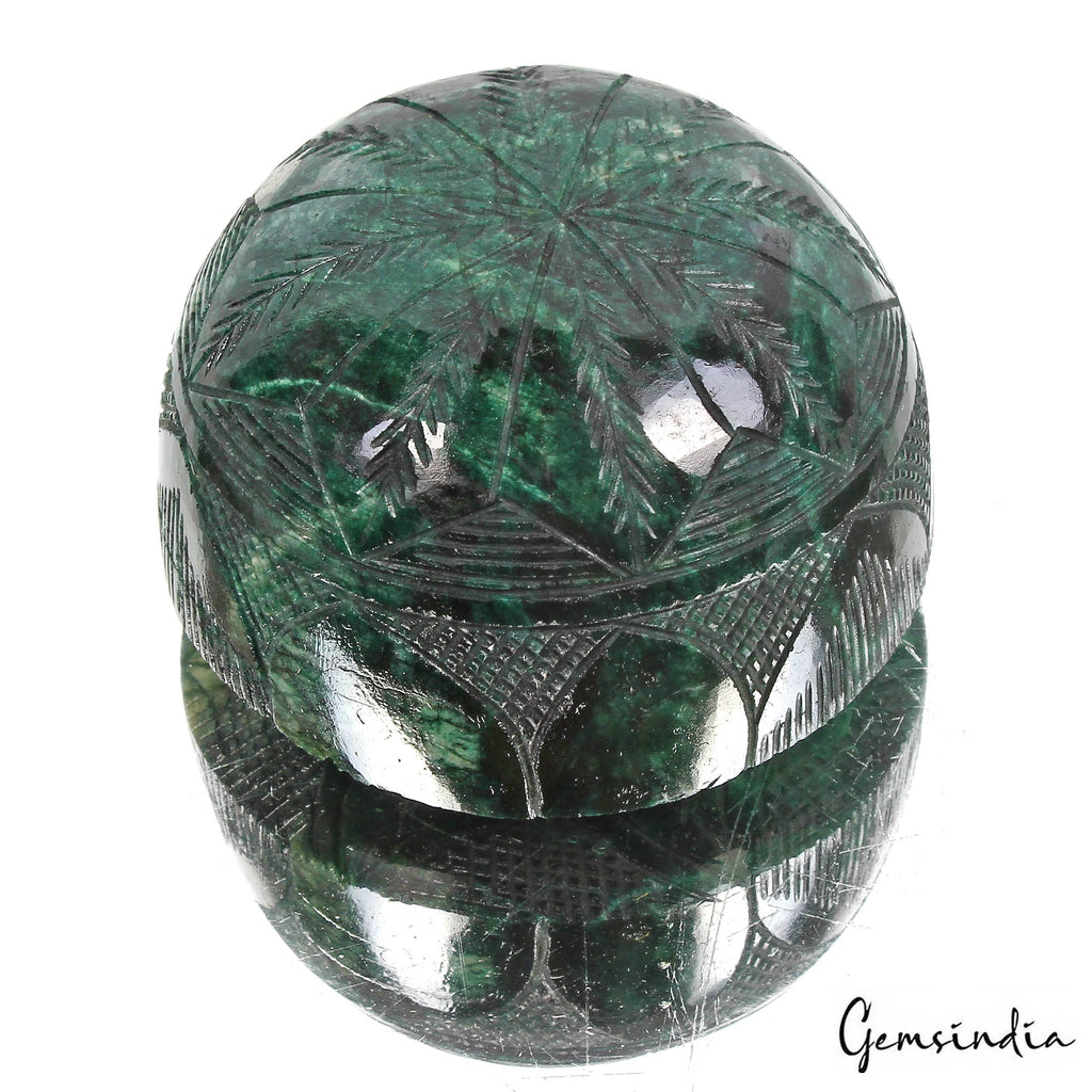 1670 Cts Natural Dark Green Emerald Uneven Round both Side Carved Huge Loose Gem