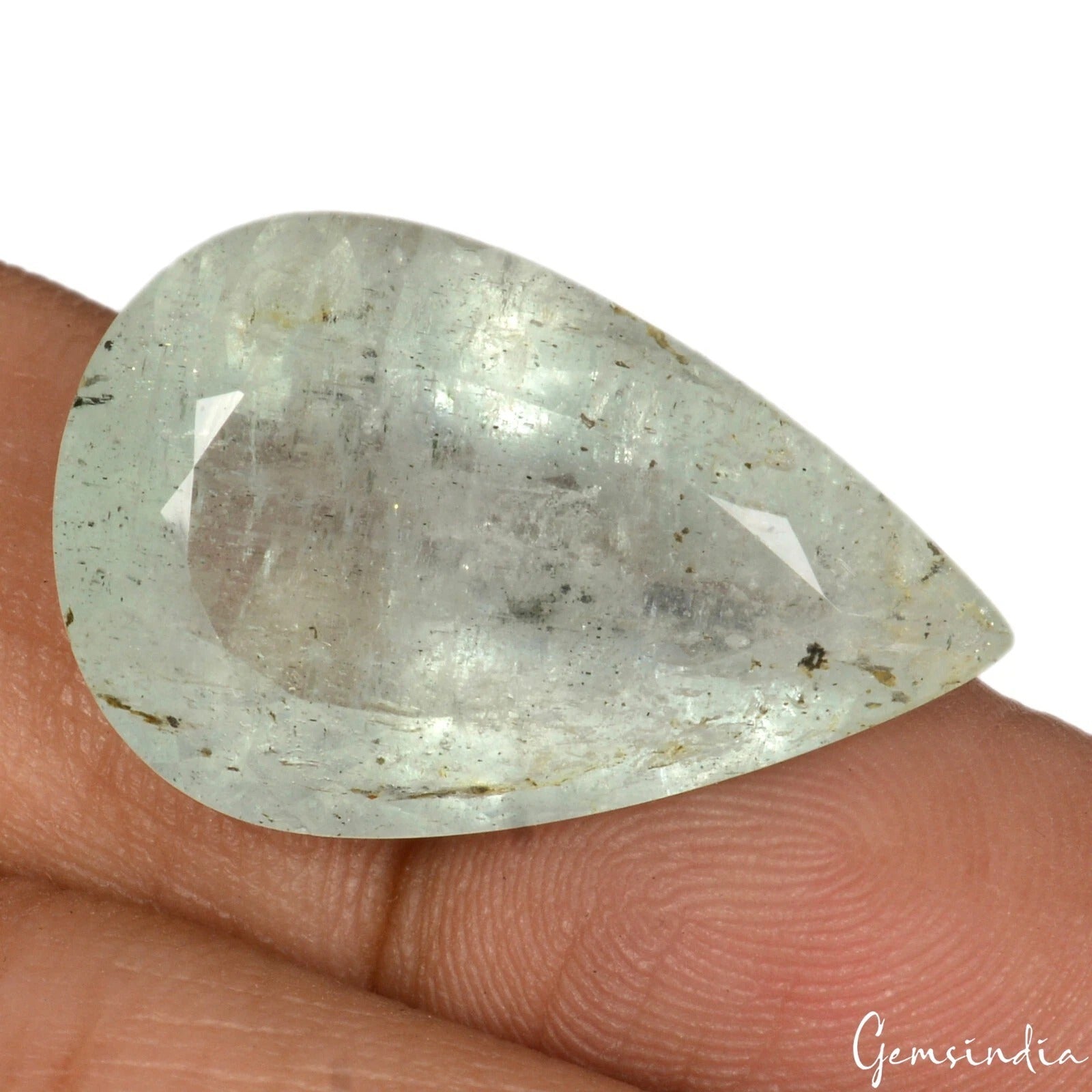 17.10 Cts Natural Untreated Brazilian Green Aquamarine Pear Cut Gem for Jewelry