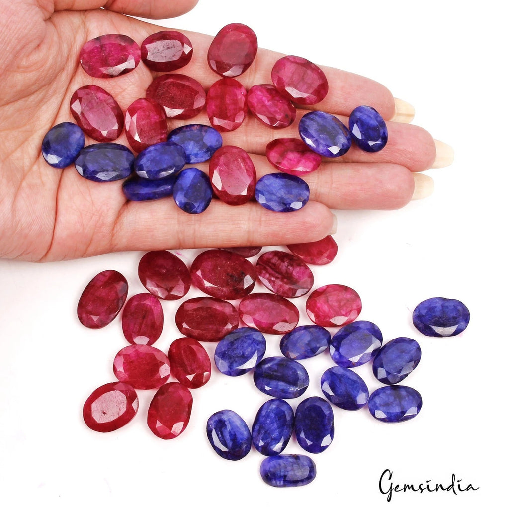 Blue Beryl Lot, Loose Gemstone, Red — 46 Pieces, 14mm to 19mm, 400 Ct