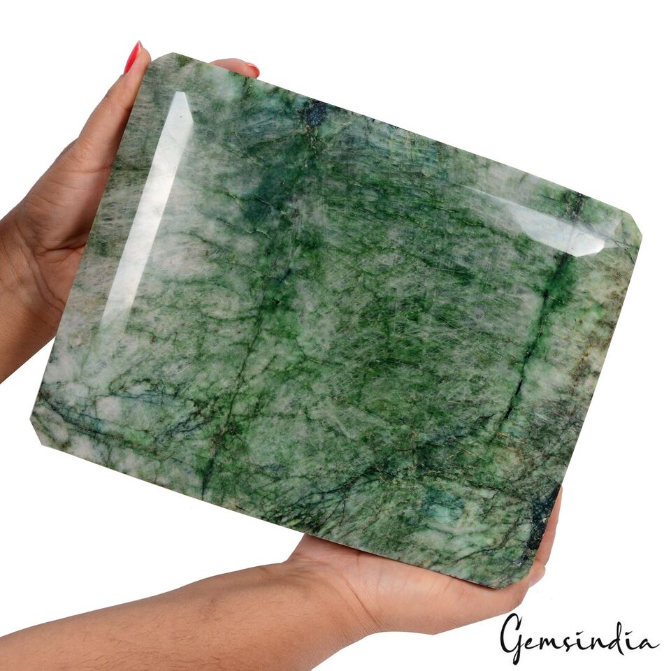 Emerald Loose Gemstone, Color Enhanced, Green — 10.25X8X2 Inches, 33050 Ct (6.6 Kg), Brazil