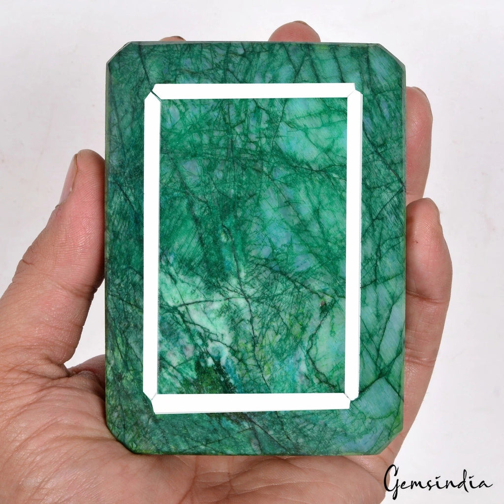 Certified 3915 Ct Natural Green Brazilian Emerald Octagon Shape Earth Mined Gems