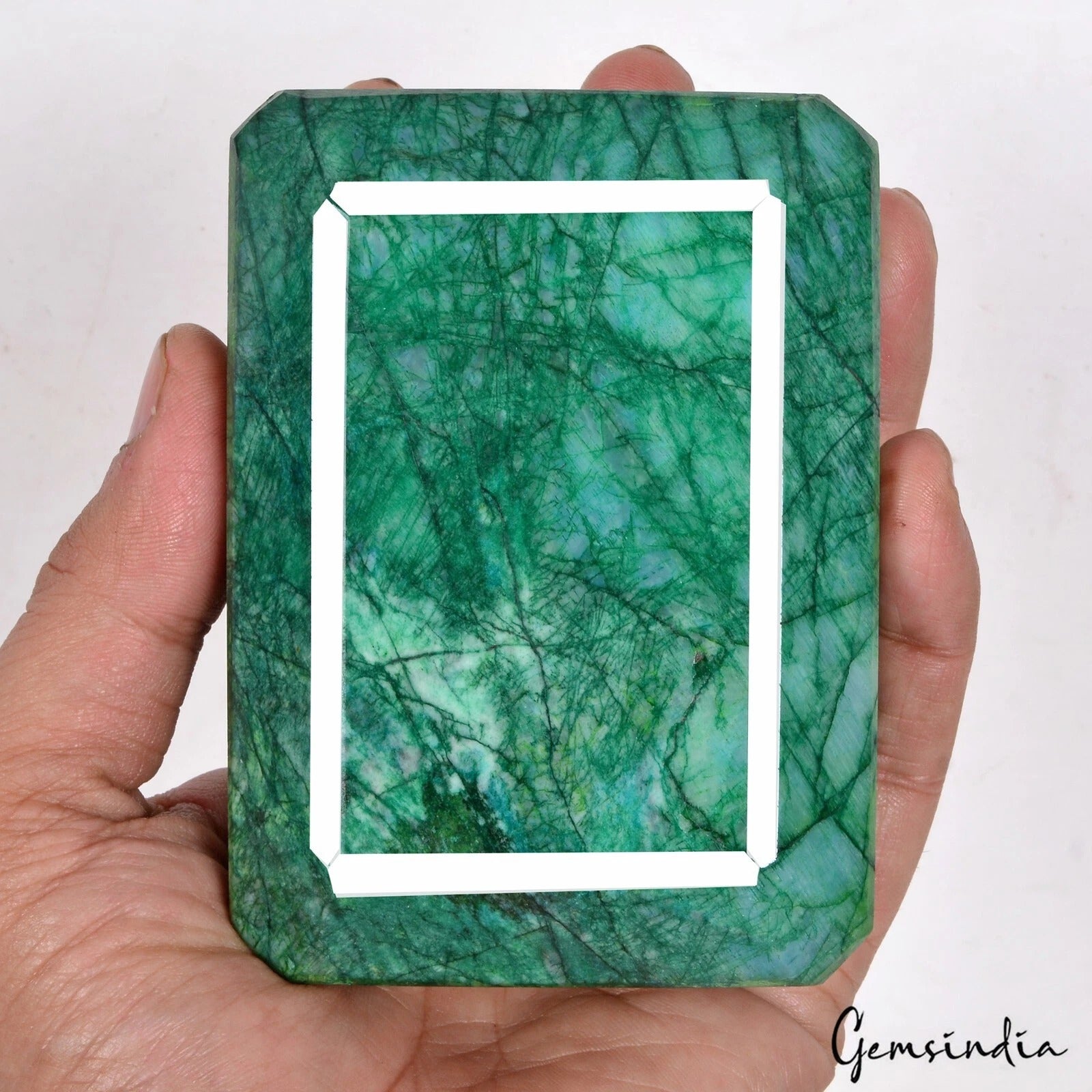 Certified 3915 Ct Natural Green Brazilian Emerald Octagon Shape Earth Mined Gems