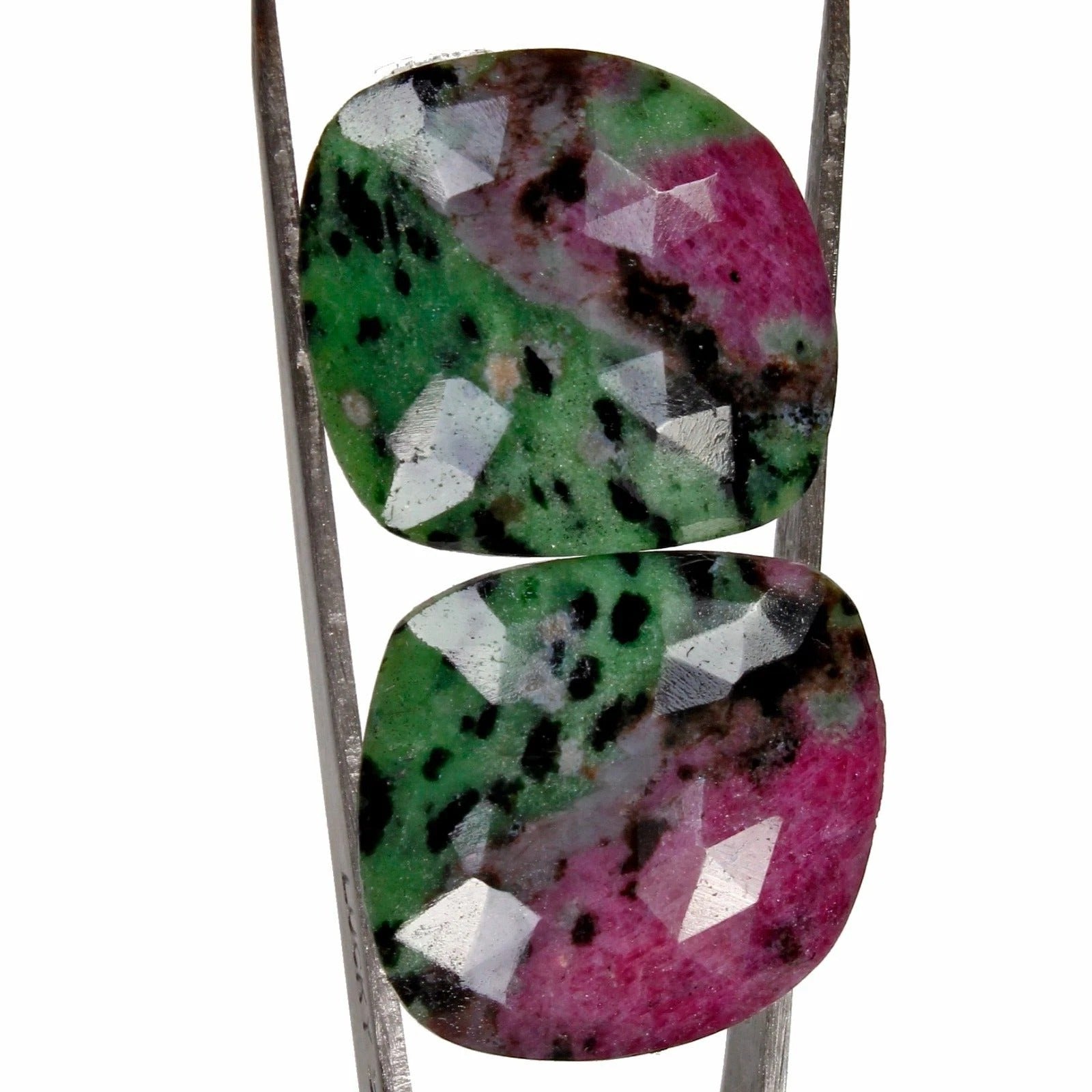 57.20 Ct Natural Untreated Ruby In Zoisite Fancy Checker Cut Loose Gemstone Pair