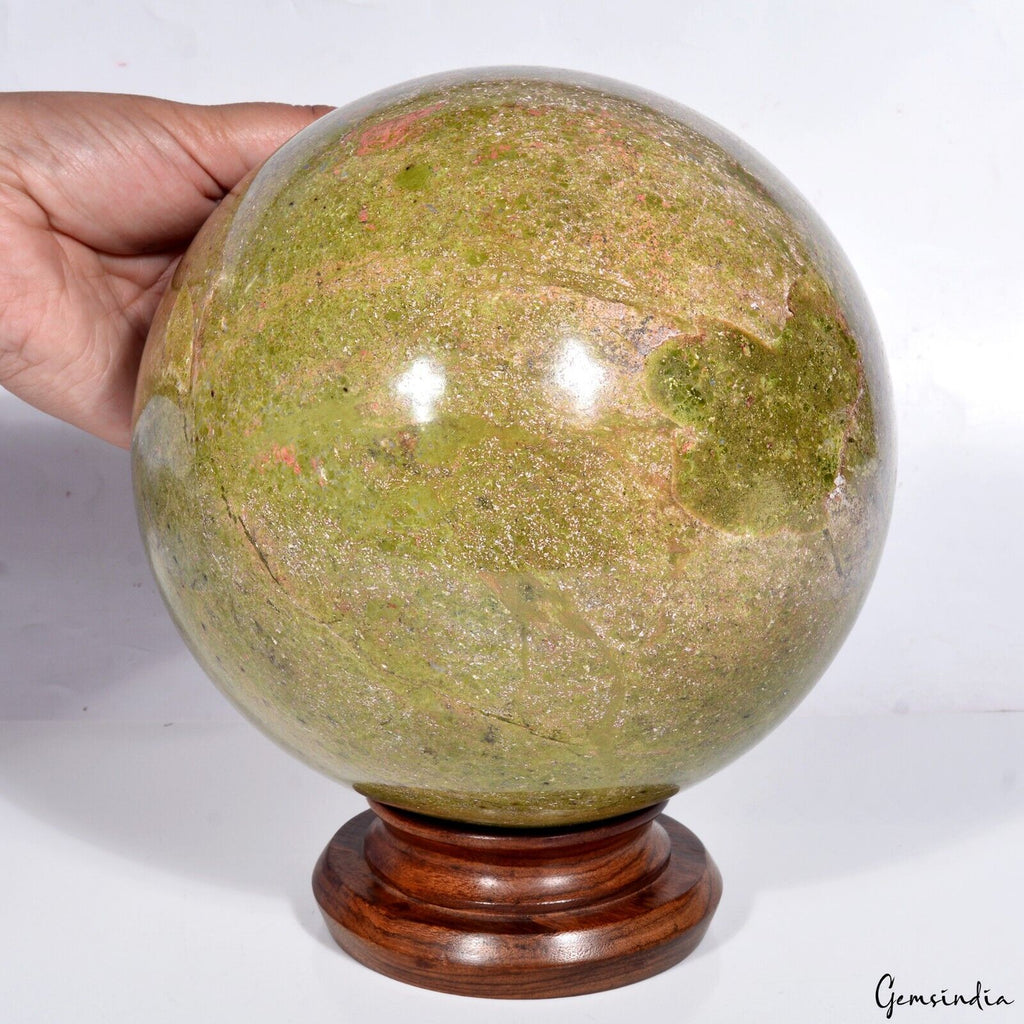 20.28lb Large Natural Red Green Unakite Crystal Sphere Ball Specimen Healing 7in