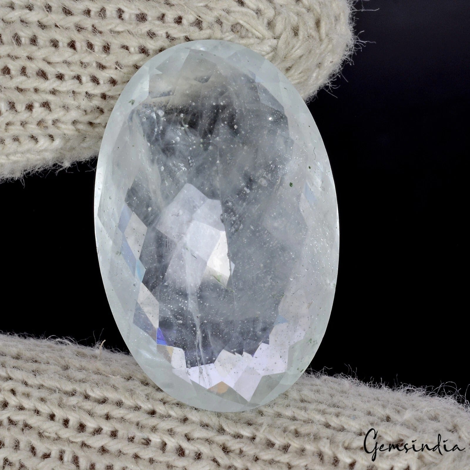 Aquamarine Loose Gemstone, Untreated, Green — 34x22x14 mm, 64.40 Ct, Brazil