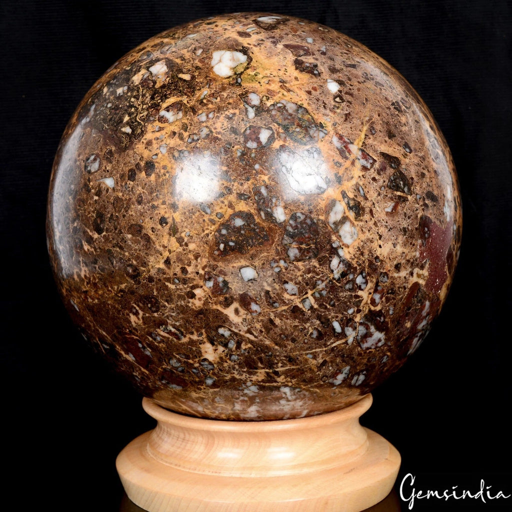 14 Kg Natural Untreated Brown King Cobra Jasper Huge Sphere Crystal Healing 8.5"
