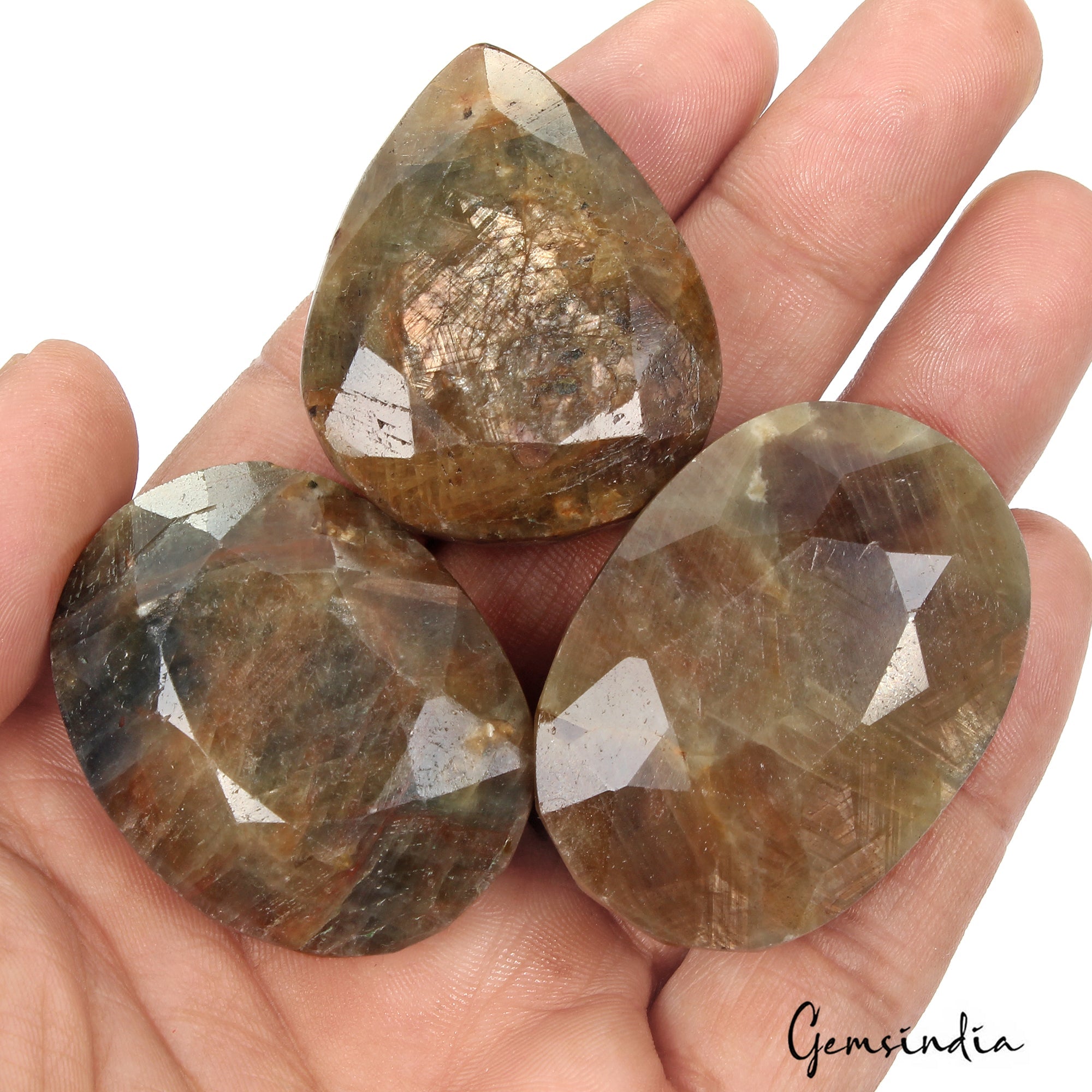 950 Ct/3 Pcs Natural Untreated Brown Blue Sapphire Mix Cut Earth Mined Gems Lot