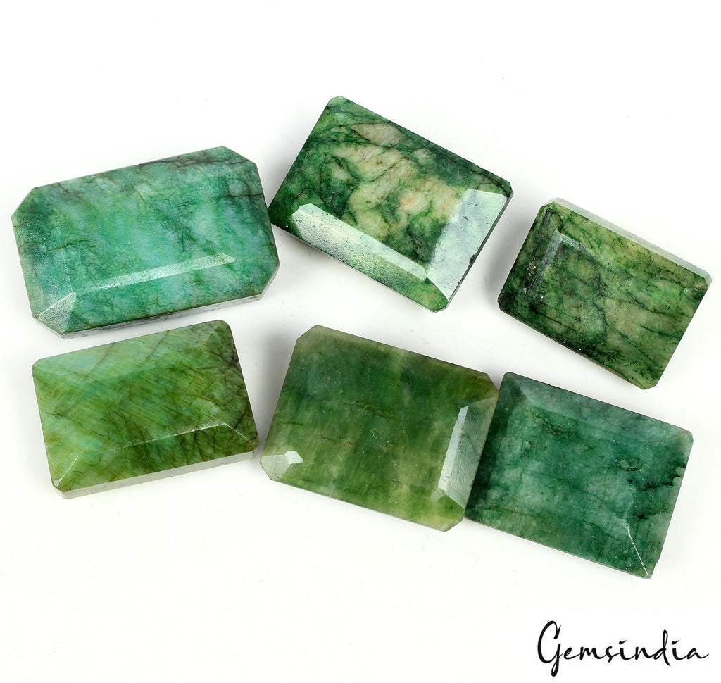 2100 Cts/44-60mm Natural Brazilian Green Emerald Octagon Cut Wholesale Gemstone
