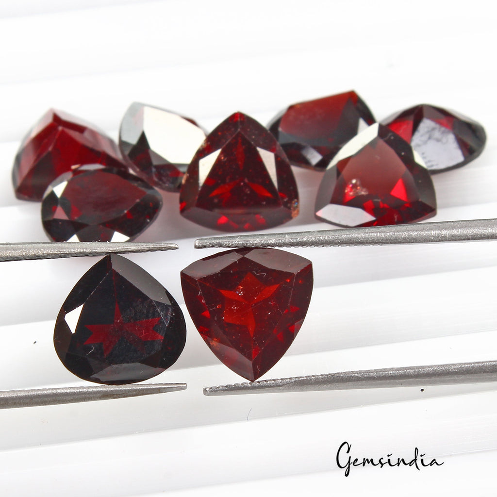 33.50 Cts/9 Pcs Natural Wine Red Rhodolite Garnet Trillion Calibrated 10mm Gems
