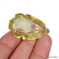 71.40 Ct Natural Untreated Lemon Quartz Citrine Leaf Hand Carved Gem For Pendant