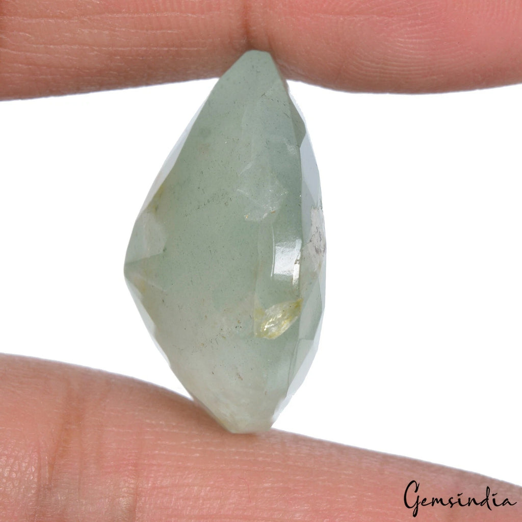 Aquamarine Loose Gemstone, Untreated, Green — 25x25x11 mm, 43.10 Ct, Brazil