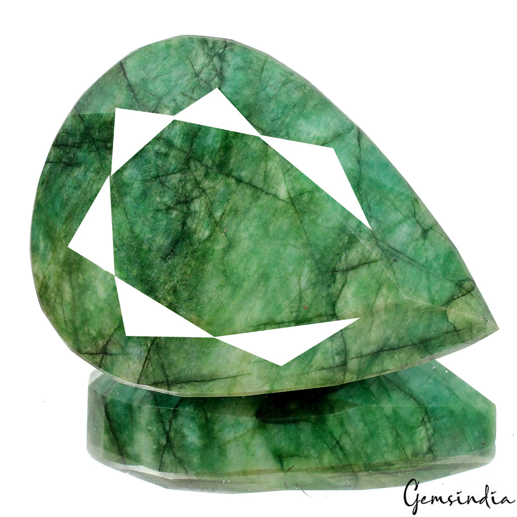 Emerald Loose Gemstone, Color Enhanced, Green — 79 x 59 x 30mm, 960 Ct, Brazil