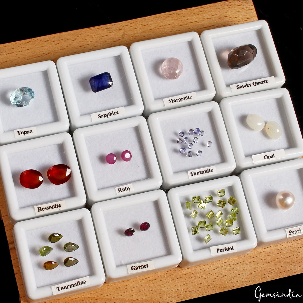 50 Pcs Estate Genuine Semi Precious Loose Mix Cut Jewelry Gemstones Collection