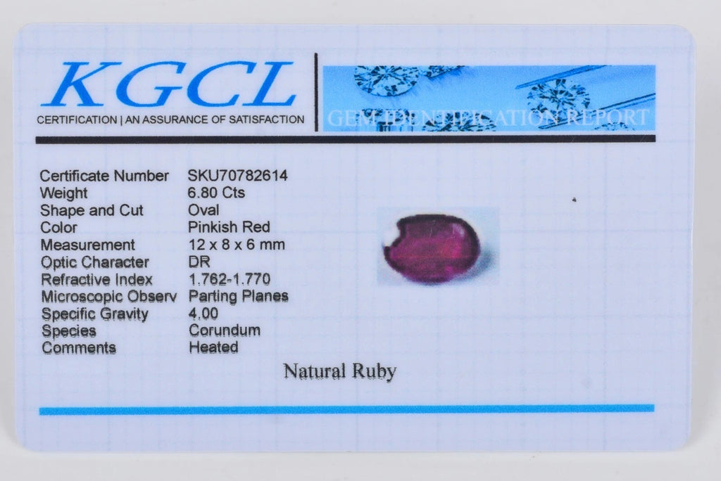 Ruby Loose Gemstone, Heated, Red — 12x8x6 mm, 6.80 Ct, Mozambique