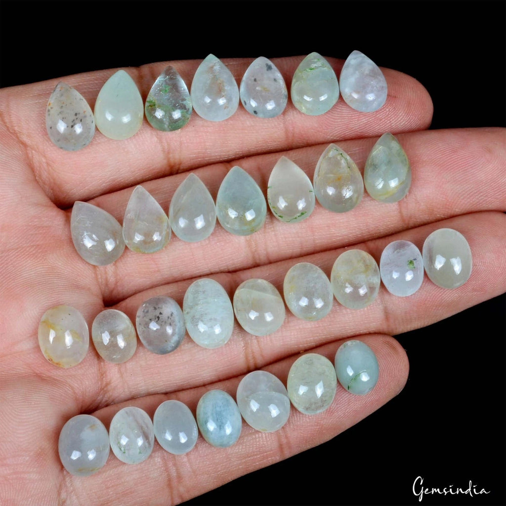 Beryl Lot, Cabochon, Untreated — 30 Pieces, 08mm to 12mm, 86.60 Ct, Brazil