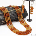 Hessonite Garnet Jewelry, Untreated, Bi Color — 18", Sri Lanka
