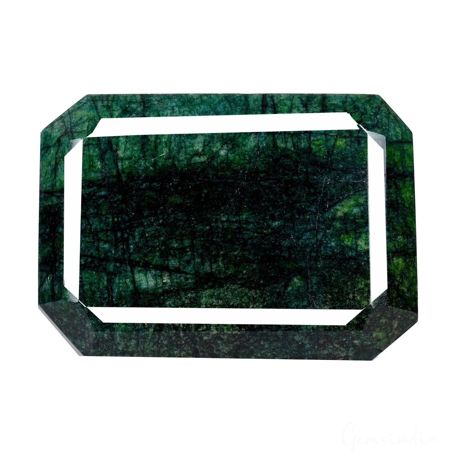 2600 Ct Natural Dark Green Zambian Emerald Octagon Cut Certified Mined Gemstone