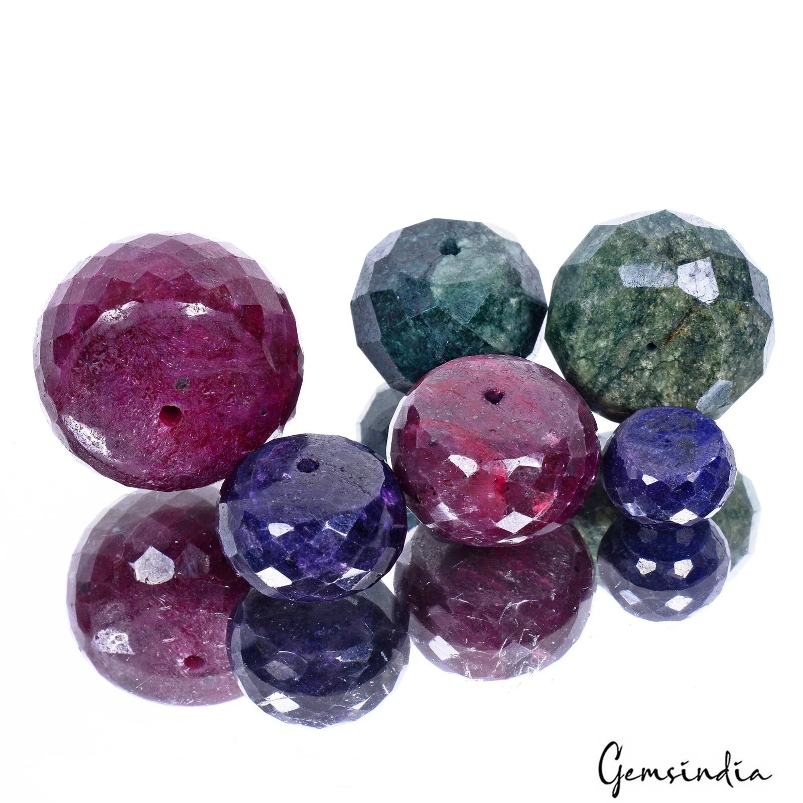 Ruby Lot, Loose Gemstone, Color Enhanced — 6 Pieces, 16mm, 647 Ct, Madagascar