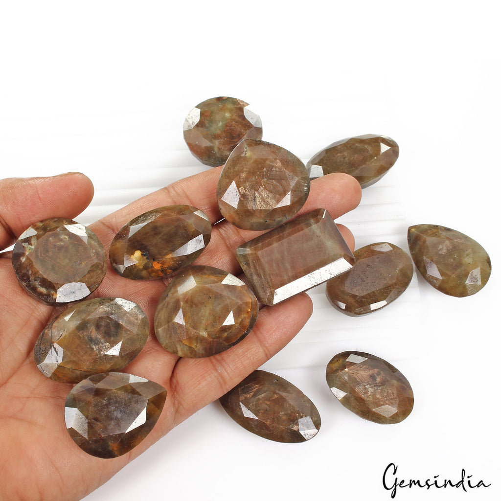1830 Cts/13 Pcs Natural Untreated Brown Sapphire Mix Faceted Cut Wholesale Gems