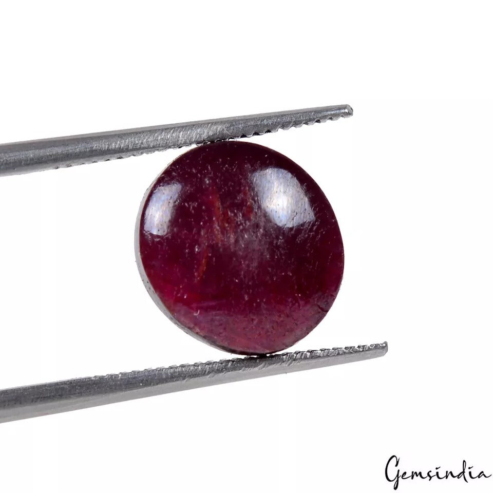 Free Certified 7.70 Cts Natural Untreated Red Ruby Oval Cab Loose Gem For Ring