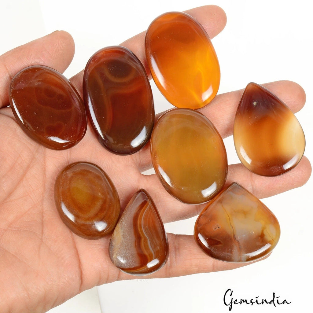 550 Cts/8 Pcs Natural Untreated Bi-Color Onyx Mixed Cab Loose Wholesale Gems Lot